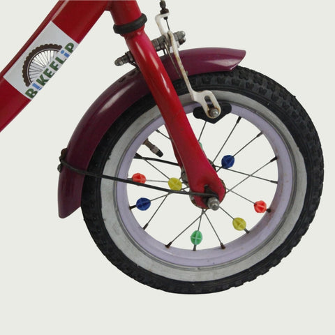 12.98 - BikeFlip, 12 inch kinderfiets, roze fiets, terugtraprem, handrem, kabelslot, zijwieltjes, schattig ontwerp