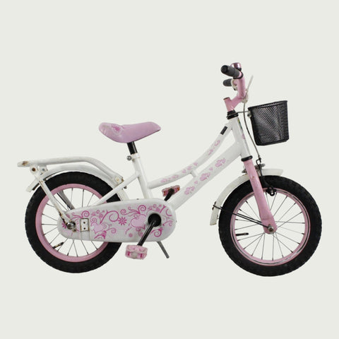 14.5 - BikeFlip, 14 inch fiets, schattige fiets met mandje, terugtraprem en handrem, geen versnellingen, kabelslot