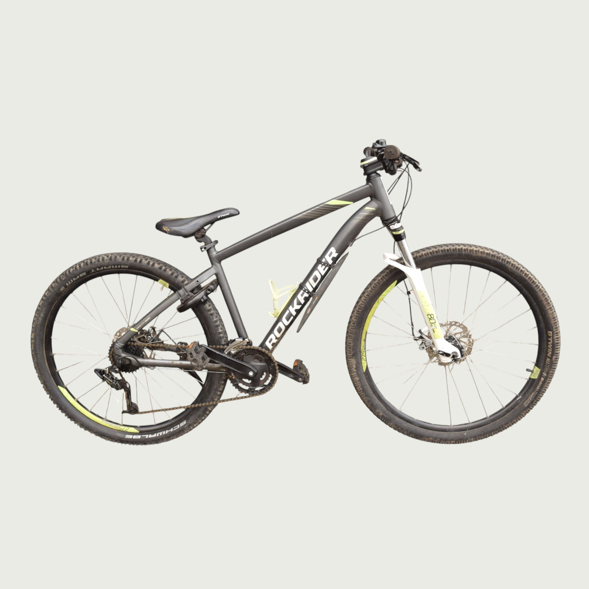 Rockrider 28-inch mountain bike in gray for ages 12+