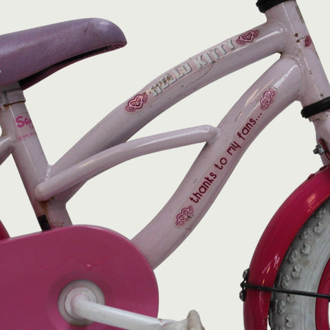 12.2 - BikeFlip, 12 inch, lengte kind: 85-100 cm, terugtraprem, zonder versnellingen, kabelslot, roze licht paars fiets