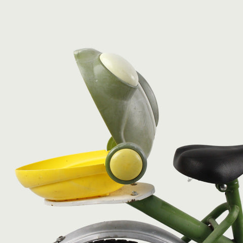 14.11 - BikeFlip, 14 inch kinderfiets, groen fiets, kikker design, terugtraprem, handrem, kabelslot, stoer, avontuurlijk