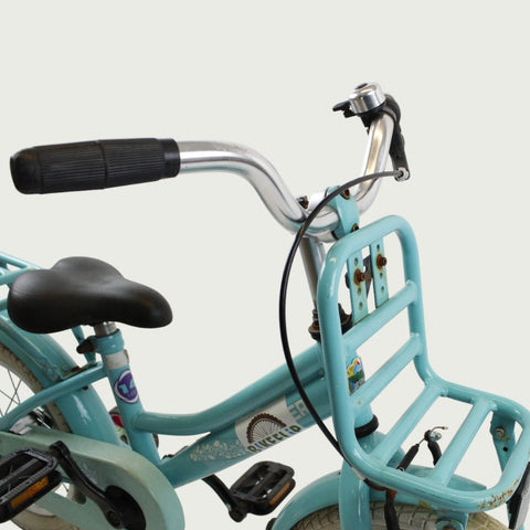 14.16 - BikeFlip, 14 inch kinderfiets, lichtblauw fiets, terugtraprem, handrem, geen versnellingen, kabelslot
