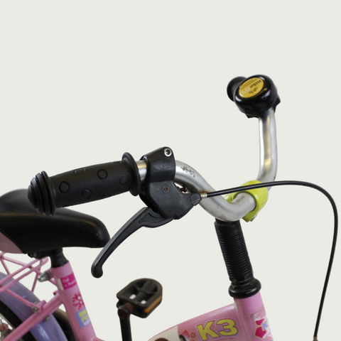 12.19 - BikeFlip, 12 inch, 85-100 cm, terugtraprem, handrem, geen versnellingen, kabelslot, roze, K3, refurbished