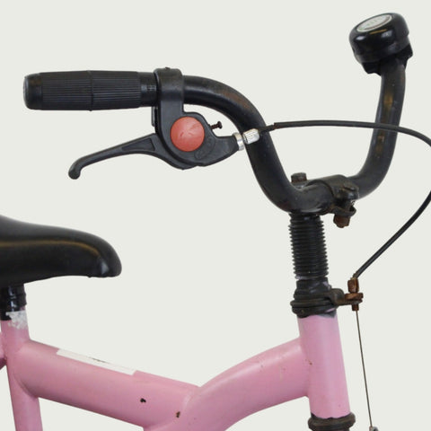 12.44 - BikeFlip, kinderfiets, 12 inch, roze fiets, terugtraprem, handrem, geen versnellingen, kabelslot, zijwieltjes