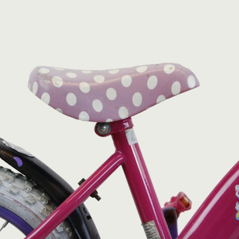 14.18 - BikeFlip, 14 inch kinderfiets, roze fiets, Disney-thema, terugtraprem en handrem, geen versnellingen, kabelslot