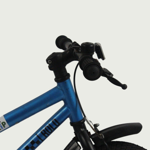 14.20 - BikeFlip, 14 inch fiets, blauwe sportieve fiets, zijwieltjes, terugtraprem, geen versnellingen, kabelslot