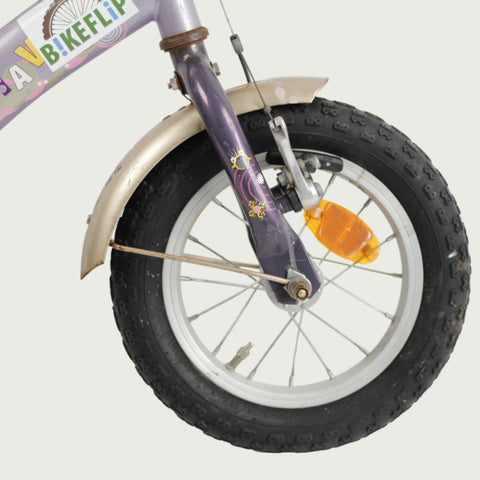 12.99 - BikeFlip, 12 inch kinderfiets, paars, Batavus, terugtraprem, handrem, kabelslot, elegant ontwerp