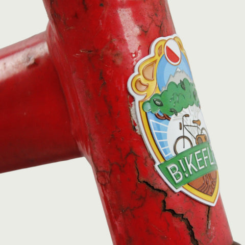 12.23 - BikeFlip, 12 inch, lengte kind: 85-100 cm, terugtraprem, geen versnellingen, kabelslot, rood, Loekie, handrem, fiets