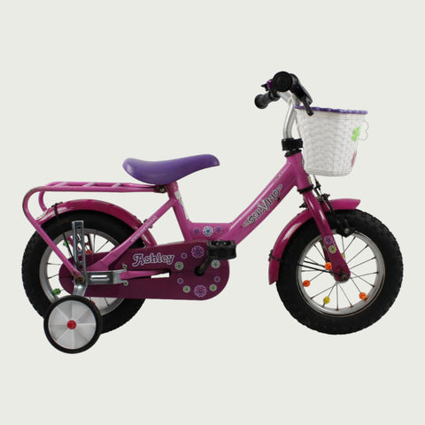 12.25 - BikeFlip, 12 inch, lengte kind: 85-100 cm, terugtraprem, geen versnellingen, kabelslot, roze, zijwieltjes optioneel