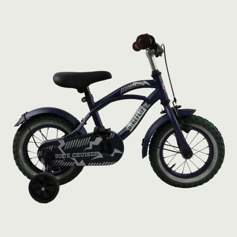 12.115 - BikeFlip, 12 inch cruiser fiets, terugtraprem, geen versnellingen, kabelslot, optionele zijwieltjes, 85-100 cm kind