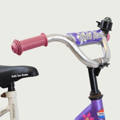 BikeFlip - 14.37 - BikeFlip, 12 inch fiets, veelkleurige Popal fiets, terugtraprem en handrem, geen versnellingen, kabelslot