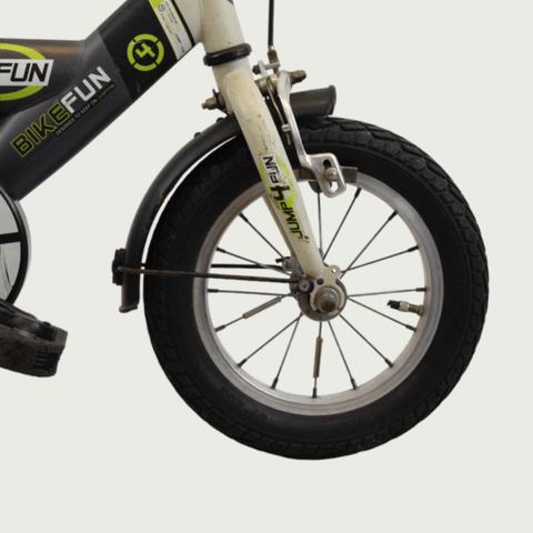 12.176 - BikeFlip, kinderfiets, 12 inch fiets, veelkleurige fiets, terugtraprem, handrem, kabelslot, kinderfiets veelkleurig