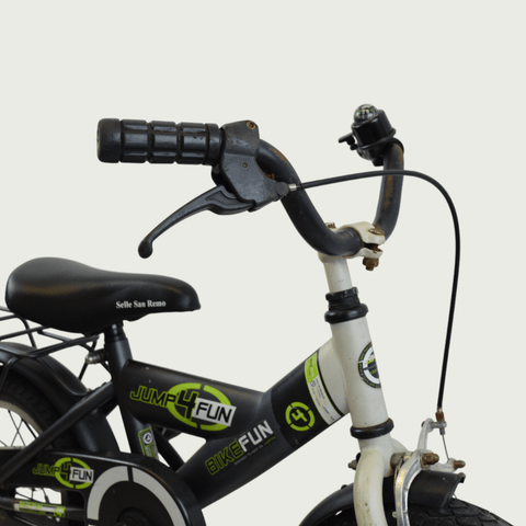12.176 - BikeFlip, kinderfiets, 12 inch fiets, veelkleurige fiets, terugtraprem, handrem, kabelslot, kinderfiets veelkleurig