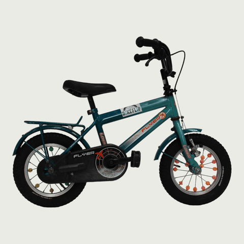 12.18 - BikeFlip, kinderfiets groen, fiets cadeau, kinderfiets terugtraprem, Loekie kinderfiets, fiets avontuur