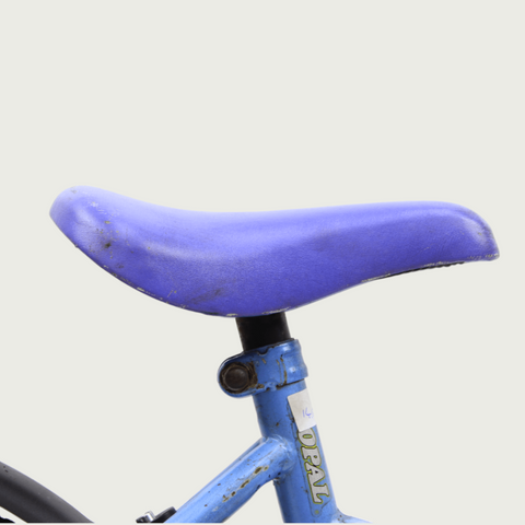 14.12 - BikeFlip, 14 inch kinderfiets, blauw wit fiets, terugtraprem, kabelslot, geen versnellingen, stoer, Popal merk