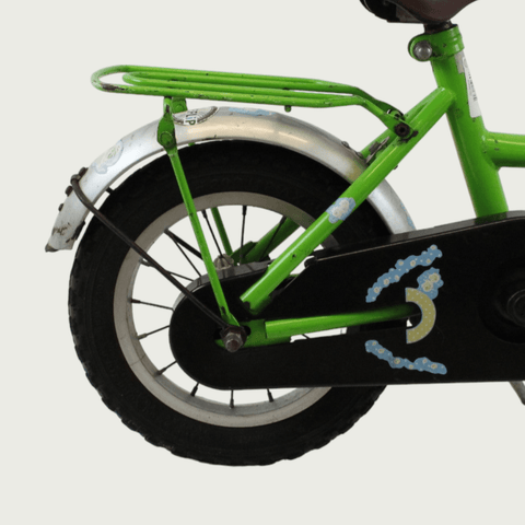 12.6 - BikeFlip, kinderfiets, 12 inch, groene fiets, terugtraprem, handrem, zijwieltjes, kabelslot, stevig, lichtgewicht