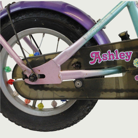 12.92 - BikeFlip, 12 inch kinderfiets, licht roze en blauw, terugtraprem, handrem, geen versnellingen, verlichting, kabelslot