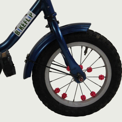 12.88 - BikeFlip, 12 inch kinderfiets, blauw, terugtraprem, handrem, geen versnellingen, kabelslot, zijwieltjes optioneel