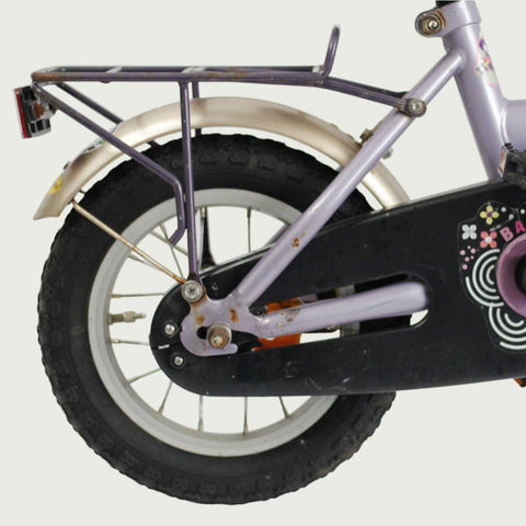 12.99 - BikeFlip, 12 inch kinderfiets, paars, Batavus, terugtraprem, handrem, kabelslot, elegant ontwerp