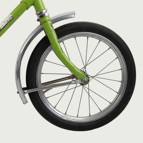 16.1 - BikeFlip, 16 inch kinderfiets, groene kinderfiets, terugtraprem, geen versnellingen, kabelslot, verlichting