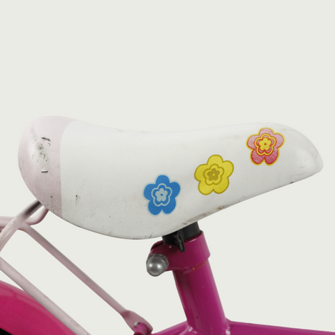 14.4 - BikeFlip, 14 inch fiets, roze fiets, terugtraprem en handrem, geen versnellingen, kabelslot, verlichting