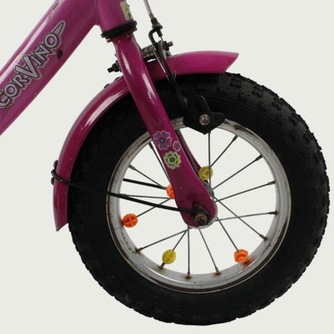 12.25 - BikeFlip, 12 inch, lengte kind: 85-100 cm, terugtraprem, geen versnellingen, kabelslot, roze, zijwieltjes optioneel