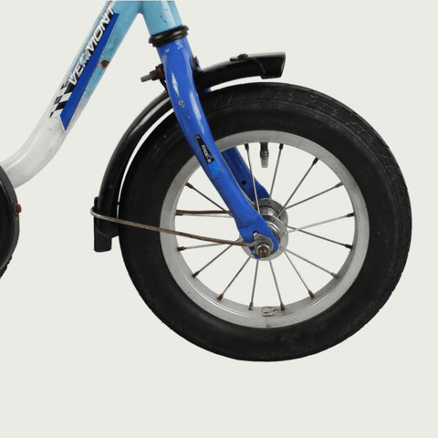 12.32 - BikeFlip, 12 inch, kinderfiets, blauw, terugtraprem, geen versnellingen, kabelslot, zijwieltjes, kinderen, 85-100 cm