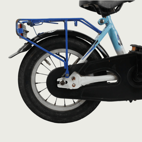 12.32 - BikeFlip, 12 inch, kinderfiets, blauw, terugtraprem, geen versnellingen, kabelslot, zijwieltjes, kinderen, 85-100 cm