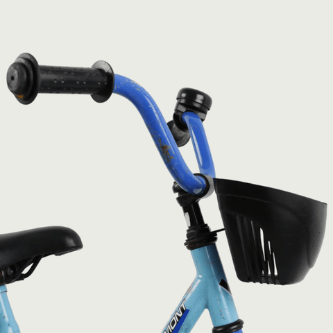 12.32 - BikeFlip, 12 inch, kinderfiets, blauw, terugtraprem, geen versnellingen, kabelslot, zijwieltjes, kinderen, 85-100 cm