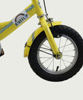 12.64 - BikeFlip, kinderfiets, 12 inch, bruin, rood, Gazelle fiets, terugtraprem, kabelslot, geen versnellingen, stevig
