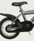 12.155 - BikeFlip,  12 inch kinderfiets, grijze fiets, Batavus fiets, terugtraprem, handrem, kabelslot, zijwieltjes