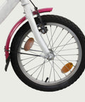 16.100 - BikeFlip, 16 inch fiets, witte kinderfiets, terugtraprem en handrem, geen versnellingen, kabelslot, verlichting,