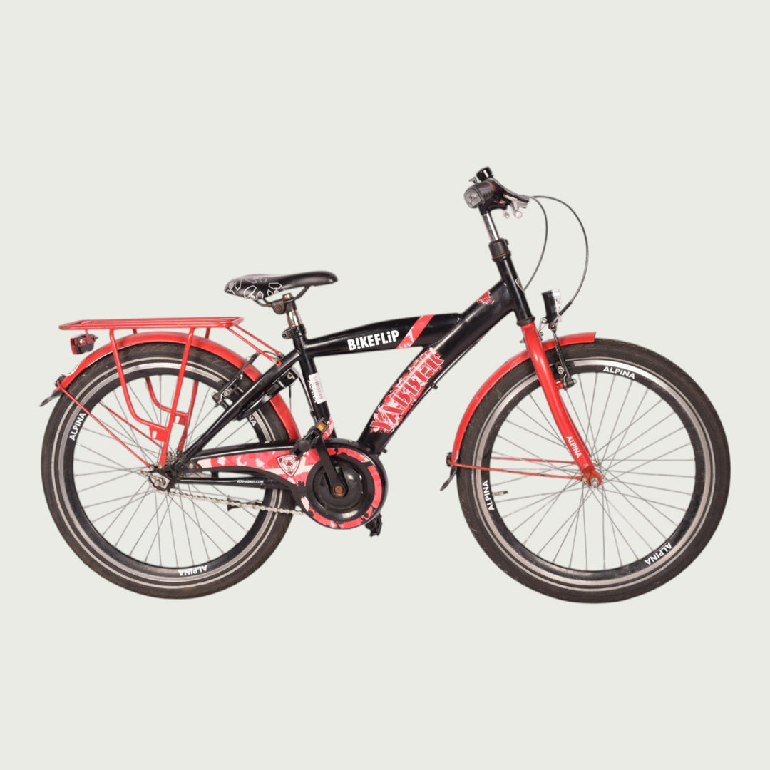 Alpina kinderfiets 22 inch - Voor 8 of 9 jaar - Zwart - BikeFlip