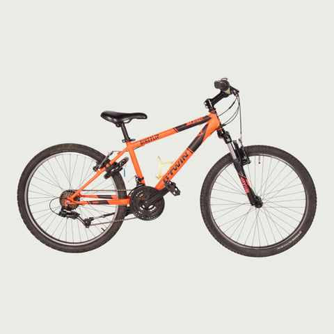 mountainbike btwin 24 zoll B-TWIN 24-inch orange children's bicycle for 9 and 10 year olds