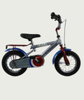 12.116 - BikeFlip, 12 inch kinderfiets, terugtraprem, handrem, kabelslot, siliconen verlichting, zilver fiets