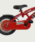 12.78 - BikeFlip, 12 inch kinderfiets, rood, Lightning McQueen, Cars thema, terugtraprem, handrem, kabelslot, stoer, racen