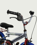 12.116 - BikeFlip, 12 inch kinderfiets, terugtraprem, handrem, kabelslot, siliconen verlichting, zilver fiets