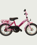 14.34 - BikeFlip, 14 inch fiets, roze kinderfiets, terugtraprem, geen versnellingen, kabelslot, fiets voor kinderen 95-105 cm