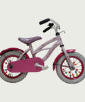 12.2 - BikeFlip, 12 inch, lengte kind: 85-100 cm, terugtraprem, zonder versnellingen, kabelslot, roze licht paars fiets