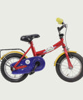 12.60 - BikeFlip, kinderfiets, 12 inch, rood, geel, blauw, terugtraprem, handrem, kabelslot, geen versnellingen, stevig