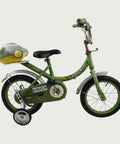 14.11 - BikeFlip, 14 inch kinderfiets, groen fiets, kikker design, terugtraprem, handrem, kabelslot, stoer, avontuurlijk