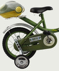 14.11 - BikeFlip, 14 inch kinderfiets, groen fiets, kikker design, terugtraprem, handrem, kabelslot, stoer, avontuurlijk