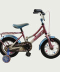 12.35 - BikeFlip, 12 inch, kinderfiets, roze, wit, blauw, spaakkralen, terugtraprem, handrem, geen versnellingen, kabelslot