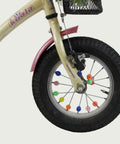 12.42 - BikeFlip, kinderfiets, 12 inch, gouden fiets, bloemenmandje, terugtraprem, handrem, geen versnellingen, kabelslot