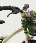 12.42 - BikeFlip, kinderfiets, 12 inch, gouden fiets, bloemenmandje, terugtraprem, handrem, geen versnellingen, kabelslot