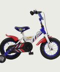 12.10 - BikeFlip, Blauw wit rode fiets, Kabelslot, Terugtraprem en handrem