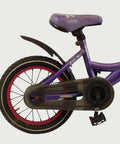 14.29 - BikeFlip, 14 inch fiets, paars wit fiets, terugtraprem, handrem, geen versnellingen, kabelslot, kinderfiets