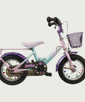 12.92 - BikeFlip, 12 inch kinderfiets, licht roze en blauw, terugtraprem, handrem, geen versnellingen, verlichting, kabelslot