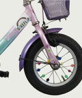 12.92 - BikeFlip, 12 inch kinderfiets, licht roze en blauw, terugtraprem, handrem, geen versnellingen, verlichting, kabelslot