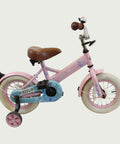 12.128 - BikeFlip, 12 inch kinderfiets, roze kinderfiets, Joop fiets, terugtraprem, zijwieltjes, kabelslot, peuterfiets